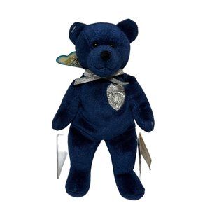 Vintage Holy Bears God Bless Our Police Stuffed Plush Blue 9" Teddy Bear w/Tags